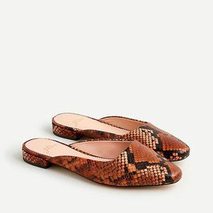 J Crew Snake-embossed Leather Mules